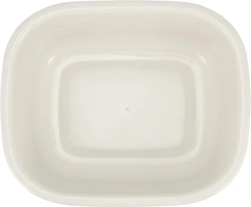 Miniatura 3 de MOUYAT Paquete de 4 lavabos de plástico de 13 L, caja de autobús comercial de plástico de 14 cuartos de galón, lavabo rectangular, sartenes beige