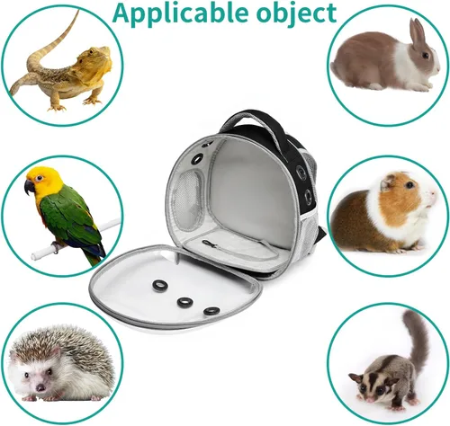 Miniatura 2 de Mochila Portátil de Viaje para Mascotas Transportín Bolsa para Hámster Conejillo de Indias Pájaro Perro Pequeño Gato Tortuga Transportín Jaula