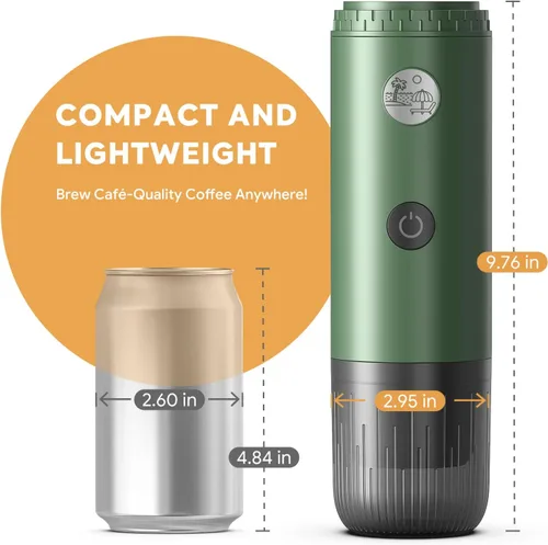 Miniatura 5 de RECAFIMIL Máquina de Espresso Eléctrica Portátil, Cafetera de Viaje para Camping, Cafetera de Auto con Autocalentamiento con USB-C, Con Café Molido