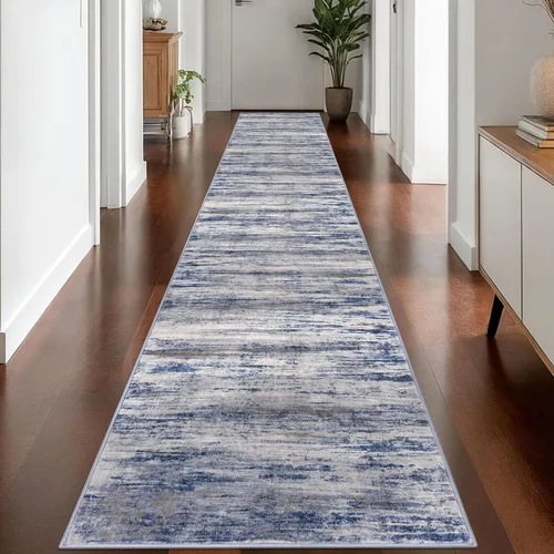 Miniatura 59 de KOZYFLY – Alfombra de pasillo moderna y lavable de diseño abstracto verde, 2 x 5 pies, antideslizante, suave y de pelo corto, ideal para cocina