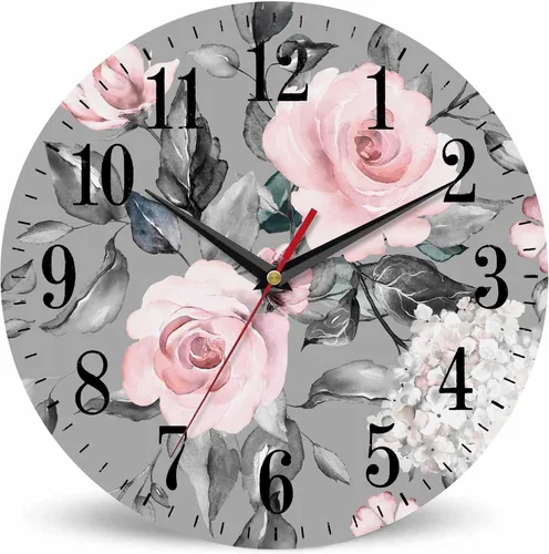 Miniatura 16 de Mxocom Reloj de pared con diseño de oso con texto en inglés "The Brown Bear Welcomes and Waves a Paw de 10 pulgadas, silencioso, sin tictac