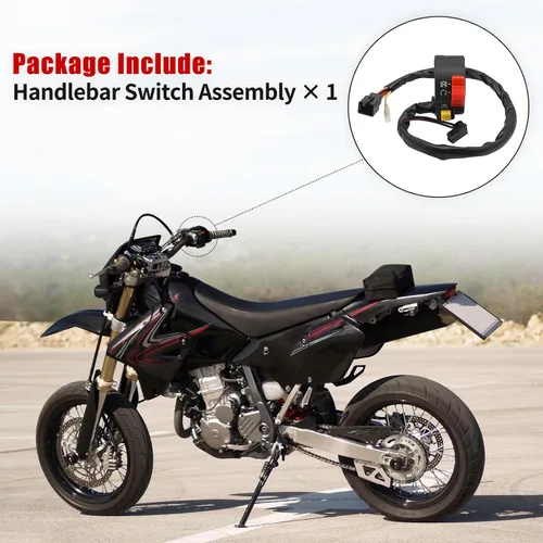 Miniatura 5 de M MATI Interruptor de manillar derecho Botón de arranque y parada de apagado para Suzuki DRZ400S DR-Z400S 2000-2009 37200-13E30 37200-13E31