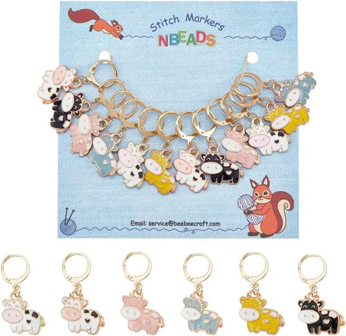 Miniatura 35 de NBEADS 2 Piezas 2 Estilos Cadenas Contador de Filas con Dijes de Abejas, Marcadores de Puntos con Números 0~9 Cuentas Acrílicas Dijes Marcadores