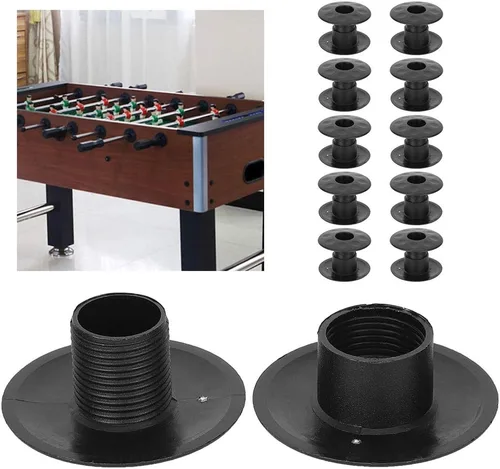 Miniatura 5 de Pissente Varillas de cojinete de futbolín, 10 pares de bujes de futbolín de mesa de plástico negro, varillas de rodamiento de futbolín