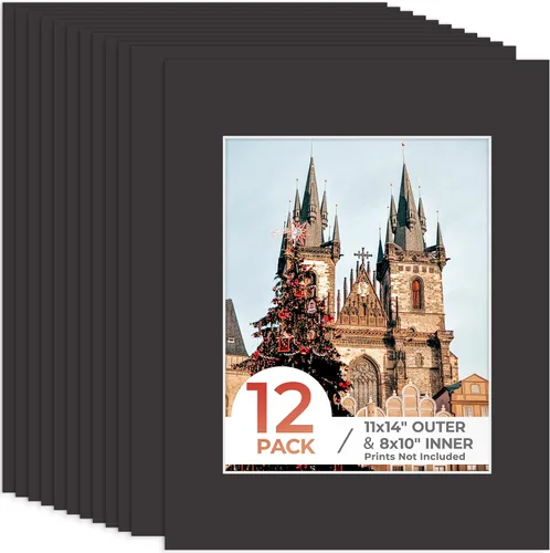 Miniatura 9 de Frametory, Marcos precortados negros de 5x7 pulgadas para fotos de 4x6 pulgadas, impresiones, obras de arte - Núcleo blanco con corte biselado