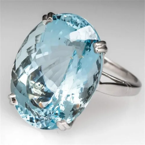 Bicheng Juego de anillos de compromiso de plata de ley 925 con circonita cúbica y huevo de ganso y diamantes con topacio azul marino (7)