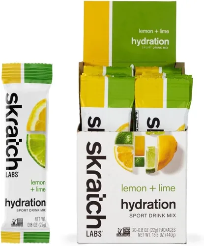 Skratch Labs Paquetes de hidratación – Mezcla de bebida de hidratación, lima limón (20 unidades) – Paquetes de electrolitos en polvo desarrollados