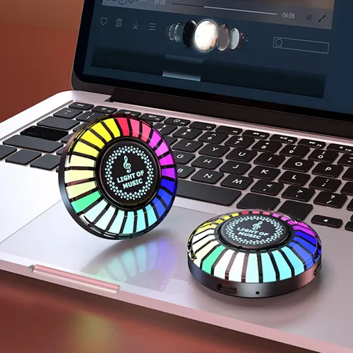 Luz de ritmo de control de sonido magnético RGB para automóvil, lámpara de recogida activada por voz con fuerte atracción magnética, luz LED de
