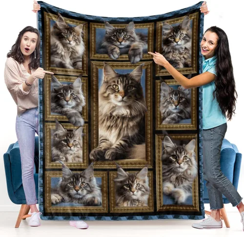 Miniatura 13 de Manta de gato negro, regalos para mujeres y hombres, acogedora manta suave y mullida para sofá, cama, viajes, manta ligera de franela de felpa