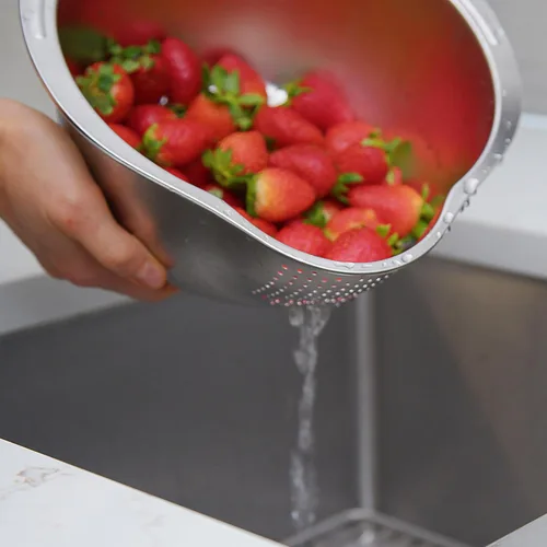 Miniatura 5 de Joyce Chen Tazón Colador de Arroz de Acero Inoxidable Lavador de Arroz Colador