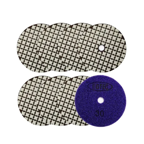 Miniatura 23 de BGTEC Juego de almohadillas de pulido de diamante seco de 4 pulgadas, kit de 8 almohadillas de grano 400 para granito, mármol, piedra de cuarzo