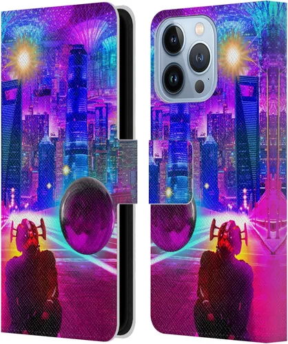 Miniatura 10 de Head Case Designs Officially Licensed Dave Loblaw Boy Painting Moon Clouds Sci-Fi and Surreal Leather Wallet Case Compatible with Apple iPhone 13 Pro