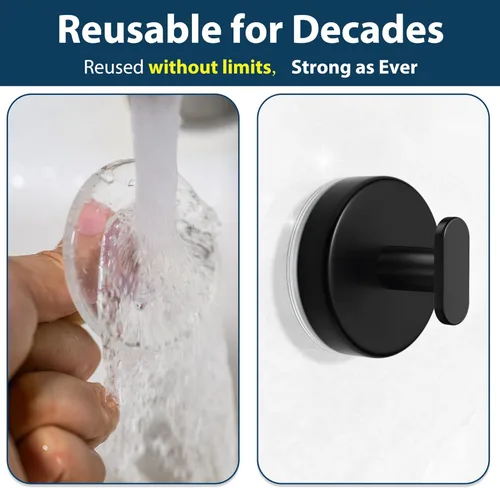 Miniatura 5 de pickpiff - Ganchos de ventosa para ducha: colgador de pared de 15 LB de resistencia para baño, puerta delantera, vidrio, ventana, RV, soporte
