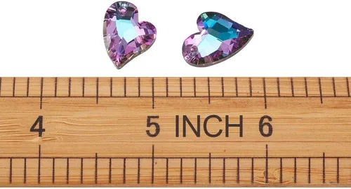 Miniatura 5 de Cuentas de cristal facetado de diamantes de imitación, Vidrio Plata Diamante de imitación, cristal Colorido#Corazón irregular