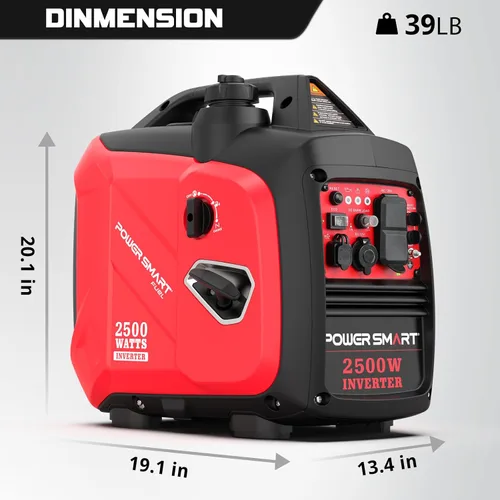 Miniatura 7 de PowerSmart Generador inversor portátil de 2500 vatios con tecnología silenciosa