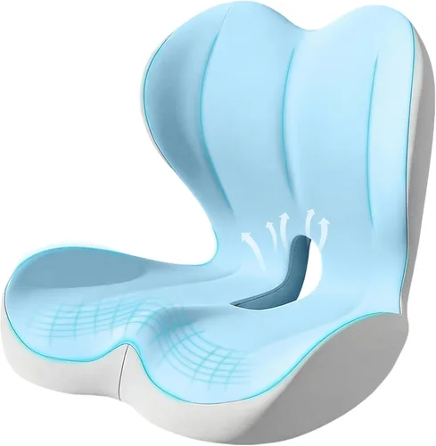 Miniatura 10 de Cojín de asiento para silla de oficina y automóvil, almohada de apoyo lumbar para silla de oficina, cojín de asiento ergonómico de espuma