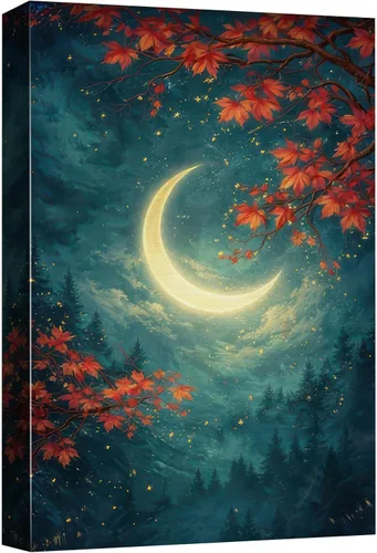 Miniatura 25 de SIGNFORD Lienzo decorativo para pared de sala de estar, dormitorio, hogar, obras de arte, bosque abstracto, listo para colgar, 16 x 24 pulgadas