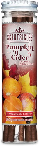 Miniatura 20 de Scentsicles - Varillas aromáticas de adorno de otoño y manzanas, 1 botella (6 varillas en total)