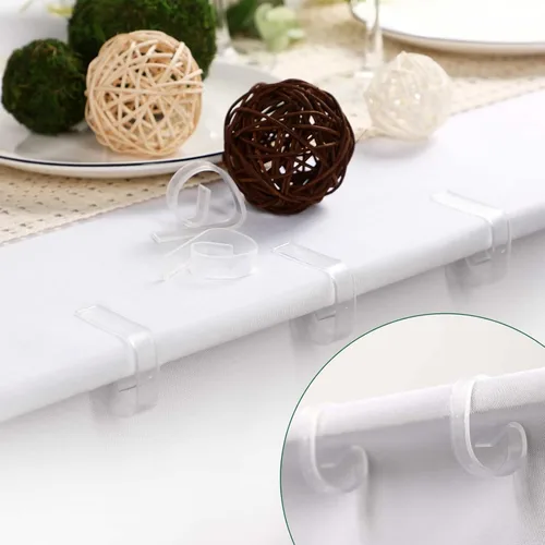 Miniatura 3 de Eccliy 150 clips transparentes transparentes para manteles, clips de plástico resistentes al viento, soportes para mantel de Navidad, bodas