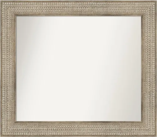 Miniatura 15 de Amanti Art Espejo de baño plateado para sobre fregadero, 26 x 26 pulgadas, espejo cuadrado de níquel pulido, marco de madera tradicional mediano, se