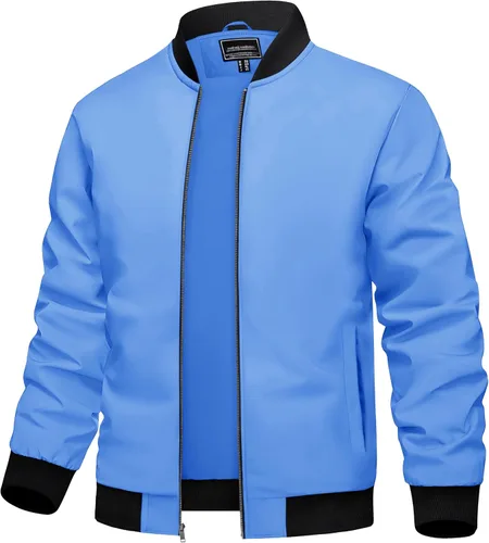Miniatura 18 de TACVASEN Chaqueta Ligera para Hombre Chaqueta Bomber de Primavera Otoño Rompevientos Abrigos Casuales Elegantes con Bolsillos