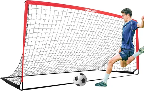 Miniatura 10 de BOHEN 9x5 FT Portable Metal Soccer Goal for Backyard, Steel Frame Soccer Net with Carry Bag, Fun for Outdoor Indoor Training Games for Kids and