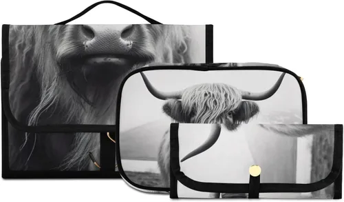 Miniatura 8 de Western Desert Cowboys - Neceser de viaje para cosméticos y brochas de maquillaje, organizador de accesorios resistentes al agua para mujer, 3 A1