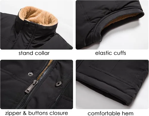 Miniatura 3 de XinYangNi Men's Winter Warm Outdoor Padded Puffer Lightweight Vest Thick Fleece Lined Sleeveless Jacket