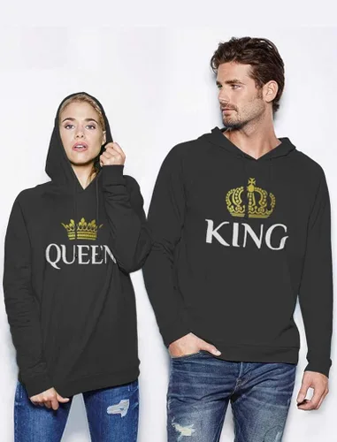 Miniatura 2 de Rey y Reina Sudaderas en juego con capucha para parejas
