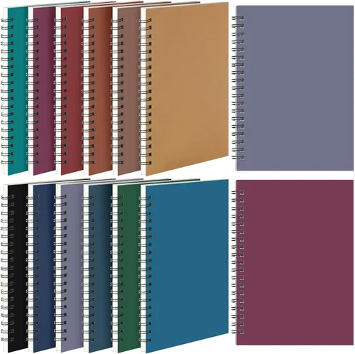 Miniatura 11 de Leelosp 12 cuadernos pequeños en espiral forrados en espiral, cuaderno con rayas universitarias, cubierta de papel kraft encuadernado con alambre