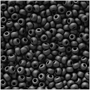 Miniatura 7 de Cuentas de semillas Rocailles PRECIOSA de 0.71 oz (aprox. 0.091 in), negro mate