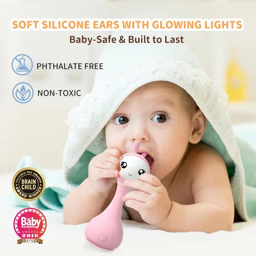Miniatura 2 de Alilo Smarty Bunny - Sonajero inteligente para bebé con luz musical, juguetes para bebés recién nacidos de 0-3-6-12-18-24 meses, regalos para niños