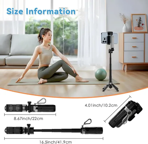 Miniatura 8 de CloudValley PocketFlex - Mini trípode con control de zoom, soporte de teléfono de bolsillo 3 en 1, para selfie, compatible con MagSafe, soporte