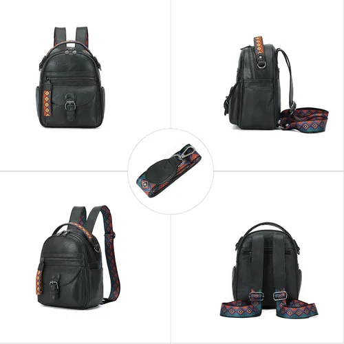 Miniatura 4 de KL928 Mochila pequeña para mujer, mochila de hombro a la moda, Carbón Gra, Mochilas Daypack