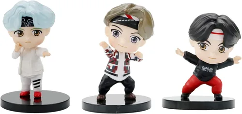 Miniatura 5 de 7 piezas de Cake Toppers con personajes de BTS, conjunto de figuras de acción, mini figuras de muñecas, suministros para fiesta de cumpleaños