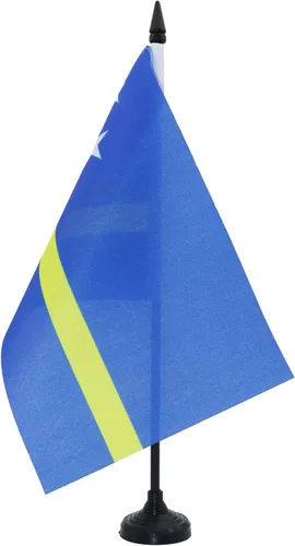Miniatura 9 de Bandera de mesa de Anguila de 4 x 6 pulgadas, bandera de escritorio británica de Anguila, 5.9 x 3.9 in, palo y base de plástico negro AZ FLAG