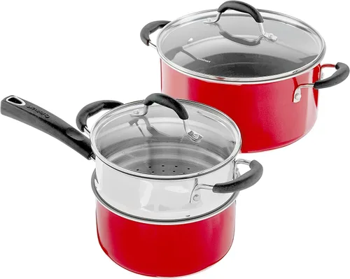 Miniatura 7 de Cuisinart 54C-11R Ceramica XT - Juego de utensilios de cocina antiadherentes, 11 piezas, color rojo y acero inoxidable Rojo con interior gris