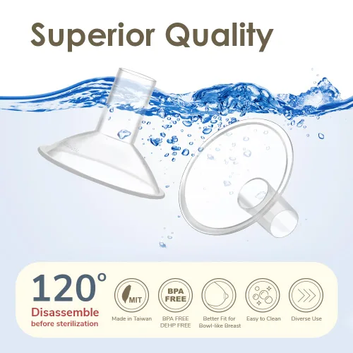 Miniatura 10 de Maymom MyFit Crater Series - Protector de pecho pequeño de 0.787 in, diseño de dos piezas, compatible con piezas de extractor de leche Medela