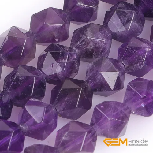Miniatura 4 de GEM-Inside - Cuentas sueltas de amatista natural de 0.236 pulgadas (0.236 in), facetadas, color morado cuadrado, cristal de Cambay, piedra