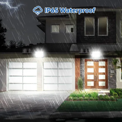 Miniatura 7 de Aialun 184 luces LED solares de inundación para exteriores, sensor de movimiento, luces de inundación solares con cable de 16.4 pies, impermeable