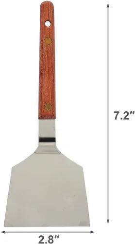 Miniatura 5 de TIKUSAN Okonomiyaki - Espátula giratoria para barbacoa, mango de madera, hecho en Japón (2.8 x 7.2 pulgadas)