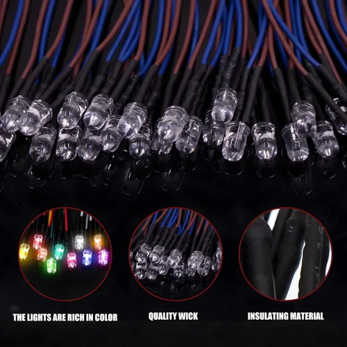 Miniatura 4 de 35 diodos LED morados precableados de 0.197 in, ultrabrillantes, 12 V, resistencia integrada para proyectos de bricolaje, Arduino, Raspberry Pi