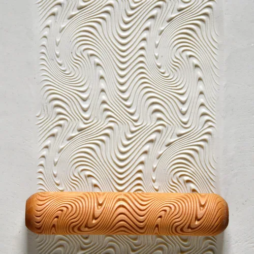 Miniatura 18 de MKM Pottery Tools Rodillos de mano grandes de madera para arcilla (BHR-01 Diagonal Basketweave)