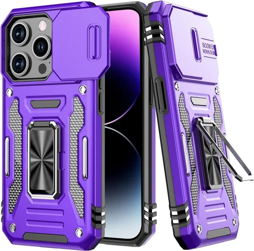 Miniatura 23 de Funda para iPhone 13 Pro con protector de pantalla, cristal transparente, antiamarillo, acrílico resistente, funda protectora de grado militar