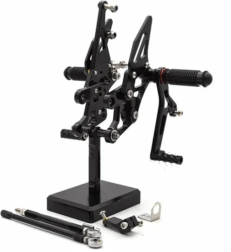 Miniatura 5 de Juego de reposapiés de moto para FZ8 para FZ para 8 2010-2013 Juego de reposapiés trasero de motocicleta ajustable (negro)
