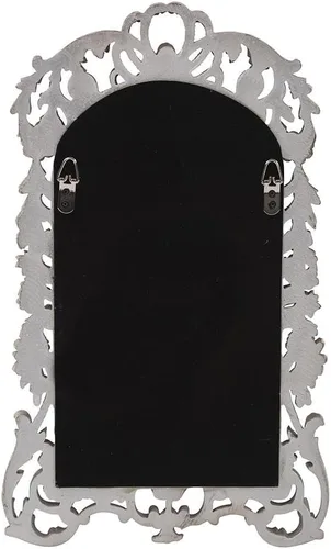 Miniatura 3 de Howard Elliott Sherwood - Espejo colgante de pared antiguo, espejo arqueado adornado con bordes biselados y marco de resina plateada, espejo