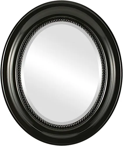 Miniatura 10 de OVALCREST Espejo de pared ovalado biselado para decoración del hogar, estilo patrimonial, espray plateado, dimensiones exteriores de 25 x 29 pulgadas