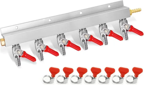 Miniatura 8 de Distribuidor de gas de CO2 de colector de gas, colector de CO2 de 2 vías, divisor de CO2 de barril de cerveza, distribuidor de aire de barril