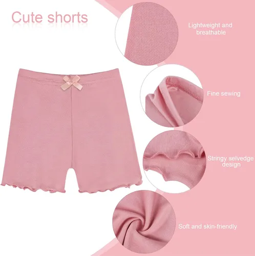 Miniatura 4 de Ruisita Paquete de 6 pantalones cortos de modal para niñas, pantalones cortos de baile para niñas, pantalones cortos de bicicleta debajo del vestido