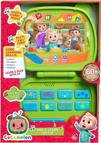 Miniatura 2 de CoComelon Just Play - Juguete para computadora portátil para niños, luces, sonidos y música, fomenta el reconocimiento de letras, números, formas